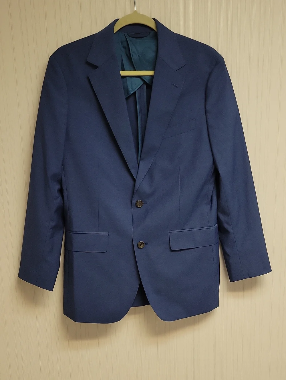 Bonobos Navy Blue Two-Button  Slim Fit Super 100s Sport Coat 38R Summer Office
